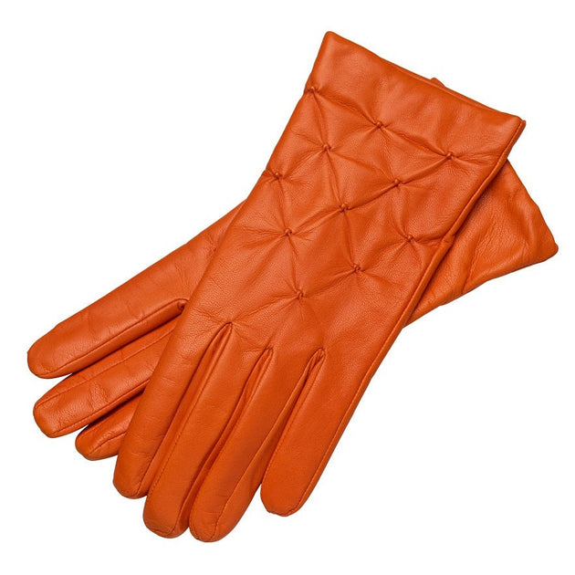 handschuhe orange leder 1861 Glove Manufactory Firenze Nappa Leather Gloves