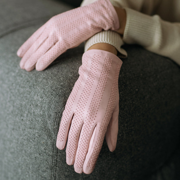 Vernazza Rose Leather Gloves