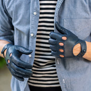 Arezzo Jeans Blue Leather Driving Gloves