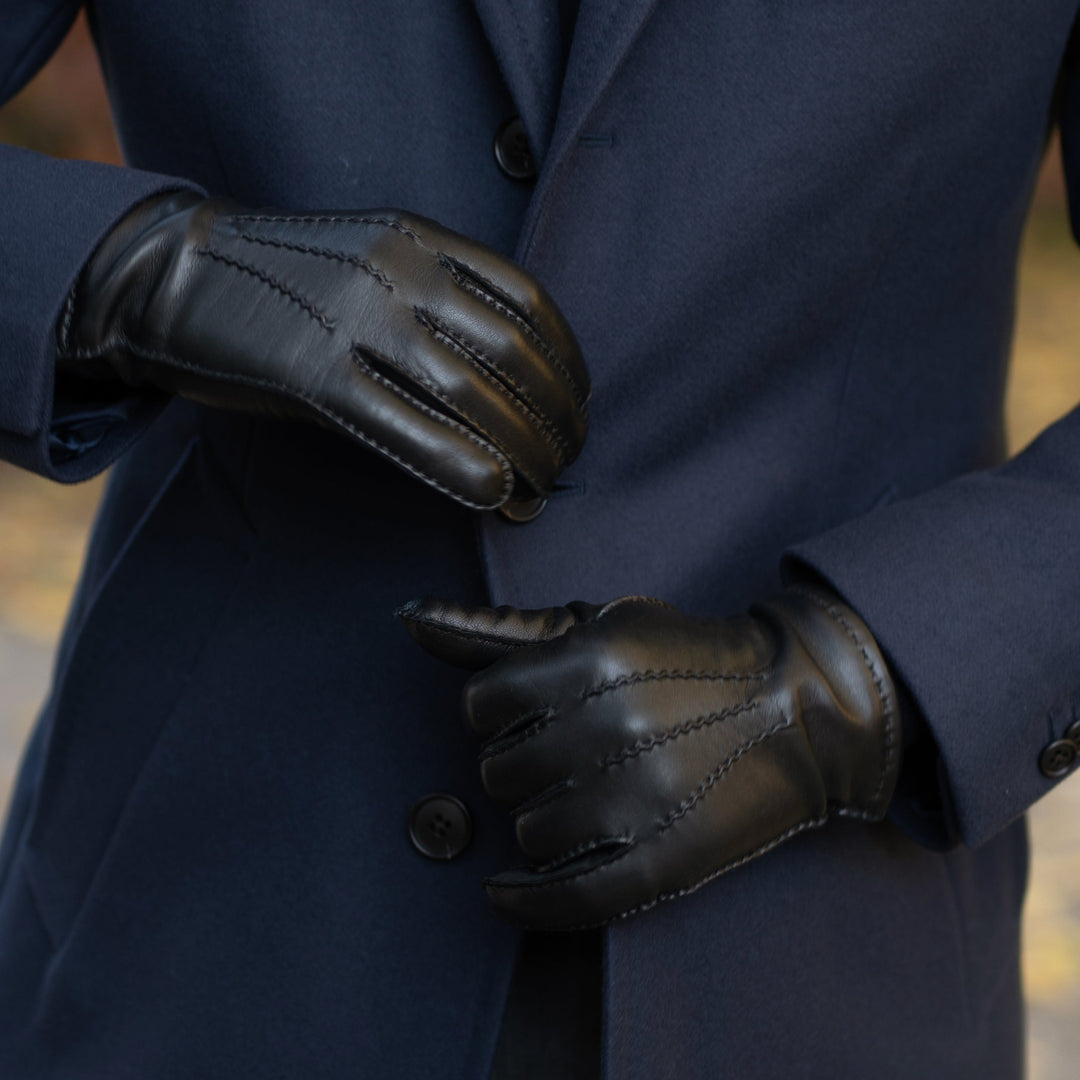Treviso Black Leather Gloves  Glove Gallery