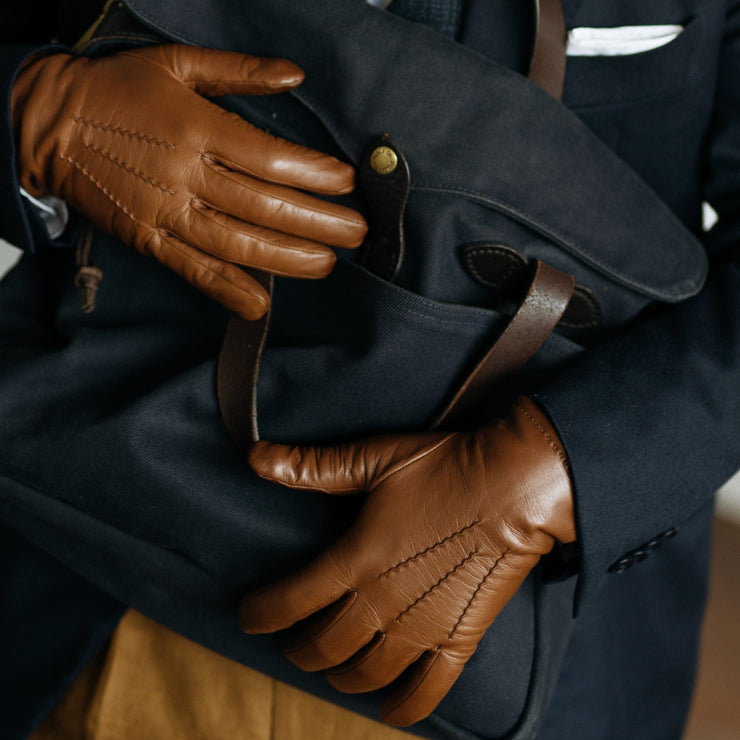 Sassari Hand Made Men's Gloves in Dark Brown 