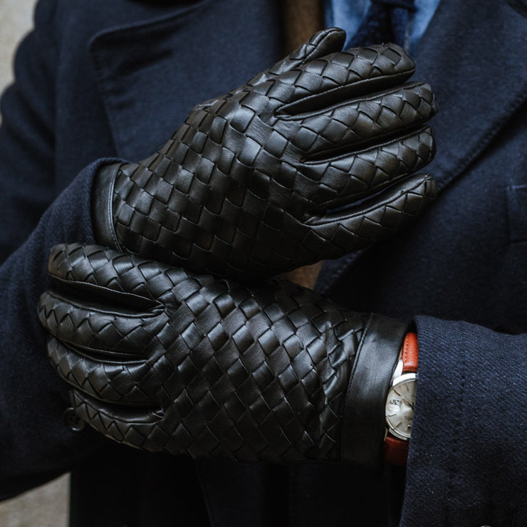 Amalfi black leather gloves Glove Gallery Amalfi black leather gloves Glove Gallery
