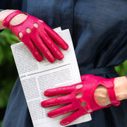 Messina Hot Pink Leather Gloves
