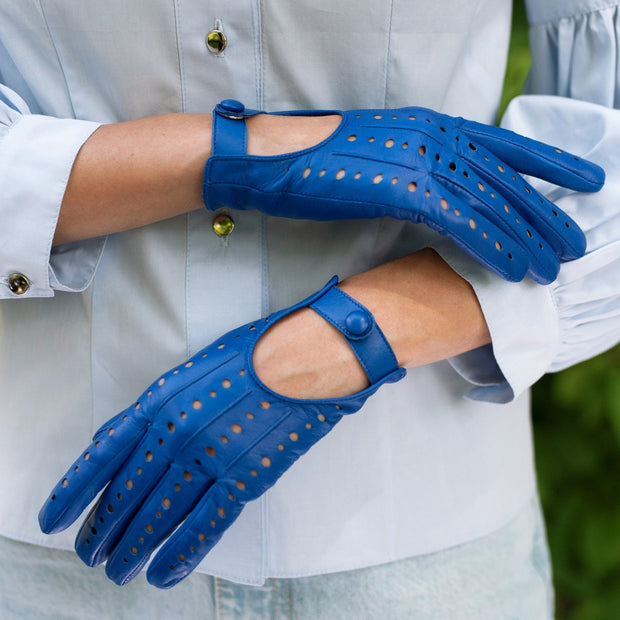 Rimini Royal Blue Leather Gloves