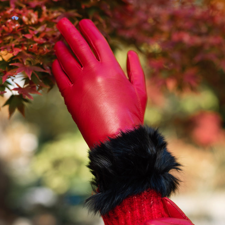 Venezia Red Leather Gloves