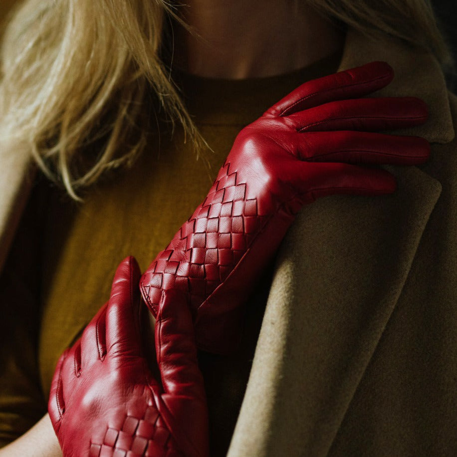 Trani Dark Red Leather Gloves Glove Gallery Trani Dark Red Leather Gloves Glove Gallery