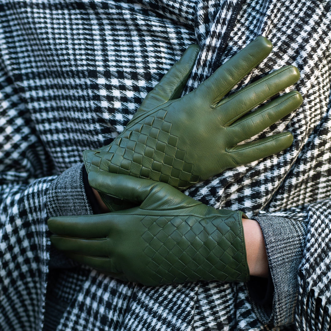 Trani Green Leather Gloves Glove Gallery