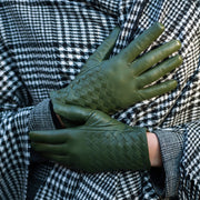 Trani Green Leather Gloves