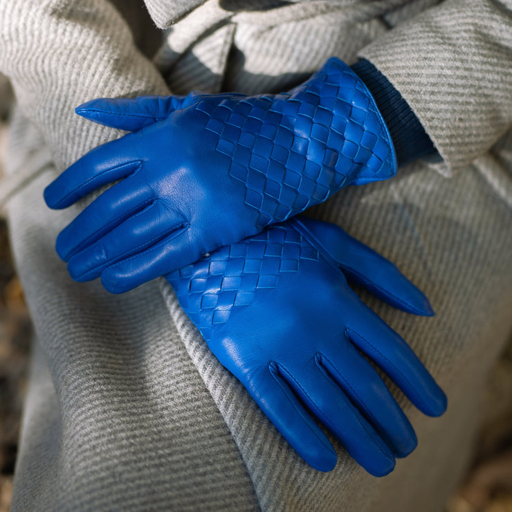 Trani Royal blue Leather Gloves - Main Image