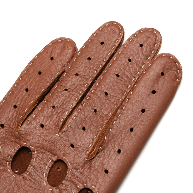 Rome Camel and Creme Deerskin Driving Gloves