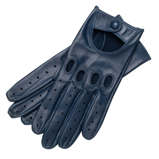 Trento Jeans Blue Leather Driving Gloves