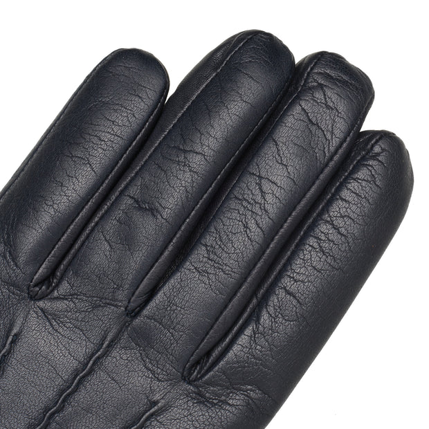 San Severo Blue Navy Leather Gloves