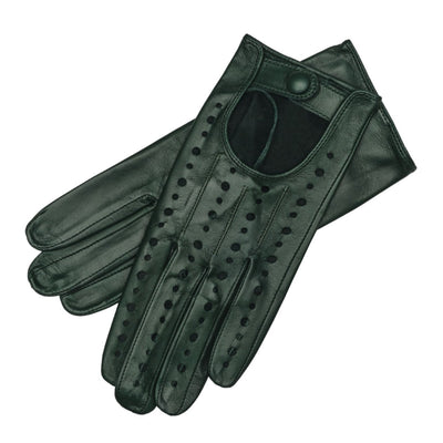 Rimini Green olive leather gloves