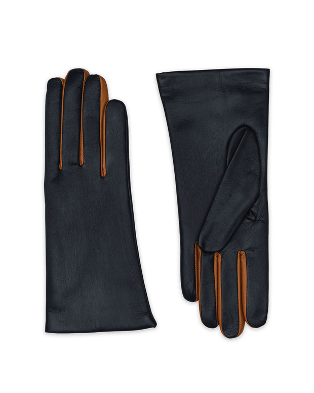 BARLETTE Touch Blue and Camel Leather gloves