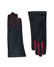 BARLETTE TOUCH BLACK AND HOTPINK LEATHER GLOVES