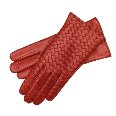 Intrecciato Brick Leather Gloves