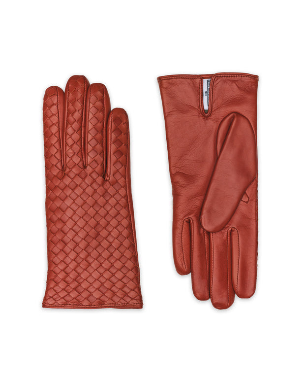 Intrecciato Brick Leather Gloves