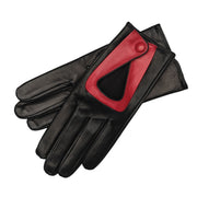 Livorno Black and Rosso Leather Gloves