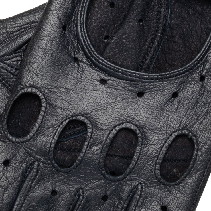 La Spezia Black Leather Driving Gloves for Women