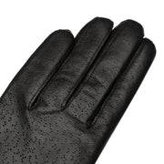 Assis Black Perforated Leather Gloves