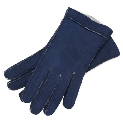 Wellington Blue navy Shearling Gloves