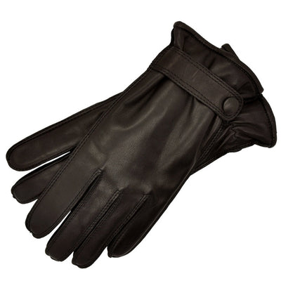 Fiumicino Black Leather Gloves