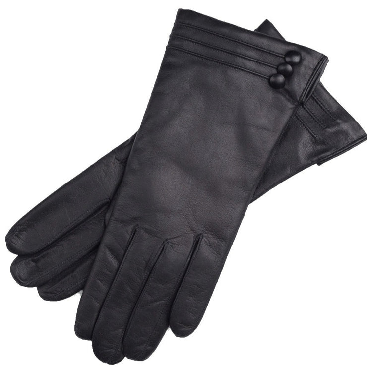 Piacenza Black Leather Gloves