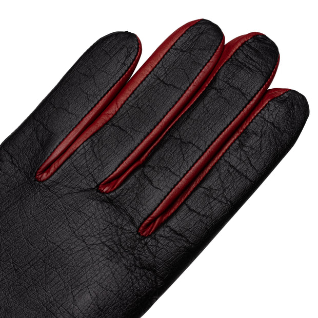 Barlette Touch Black and Rosso Leather gloves