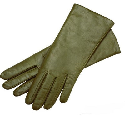 Marsala Verde Leather Gloves