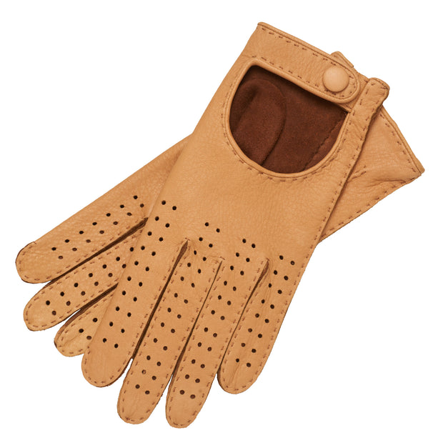 Monza Natural Deerskin Driving Gloves