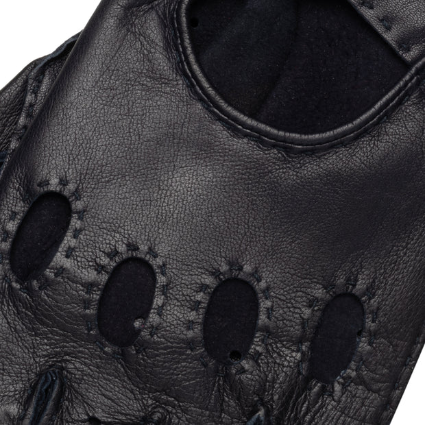Rome Black Leather Driving Gloves