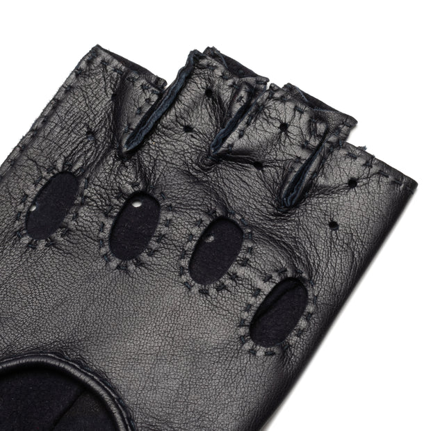 Rome Black Leather Driving Gloves