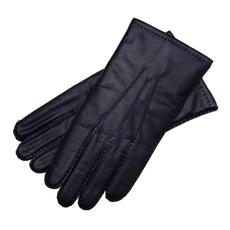 Treviso Navy Blue Leather Gloves