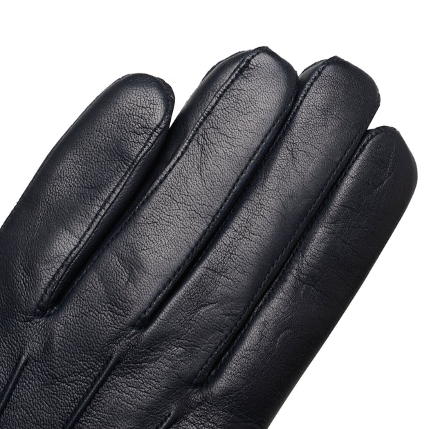 Benevento Navy Blue Leather gloves