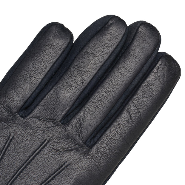 Sassari Navy Blue Leather Gloves