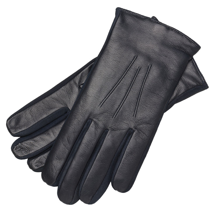 Sassari Navy Blue Leather Gloves