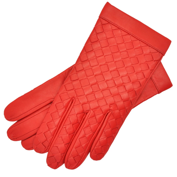 Amalfi red leather gloves