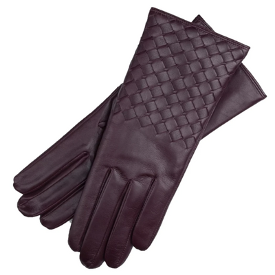Trani Aubergine leather gloves