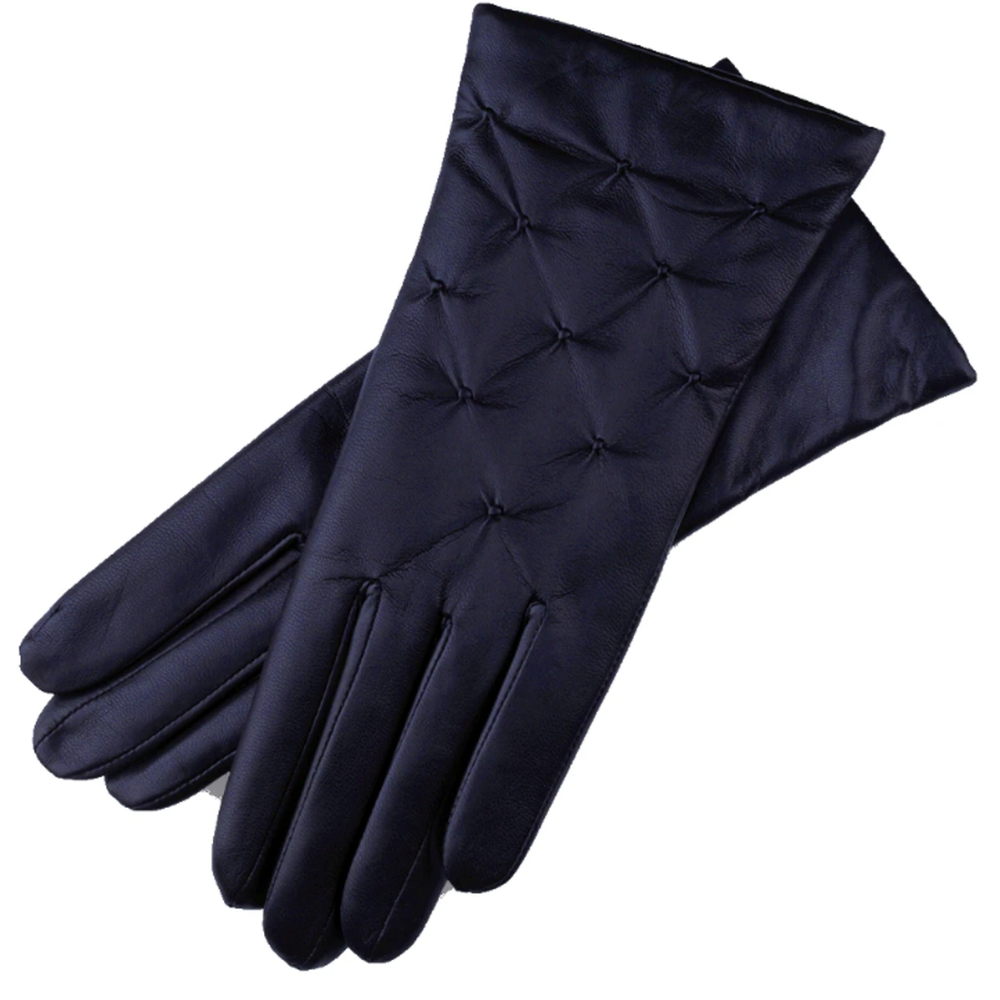 Blue leather 2024 gloves ladies