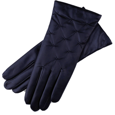 Firenze Navy Blue Leather Gloves