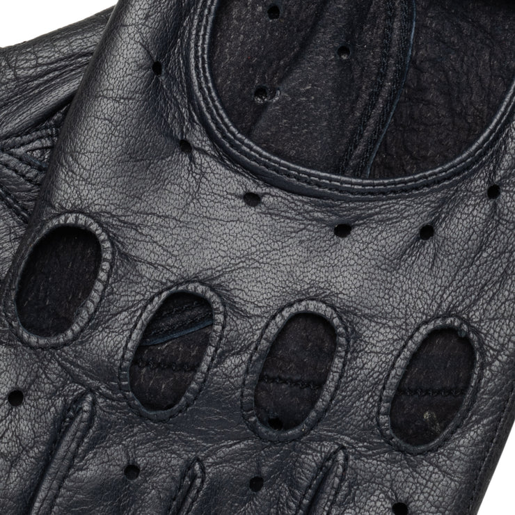 La Spezia Black Leather Driving Gloves