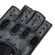 La Spezia Black Leather Driving Gloves
