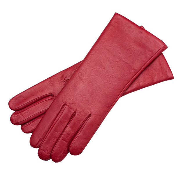 Marsala dark red leather gloves