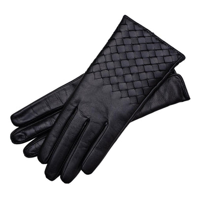 Trani Black Leather Gloves