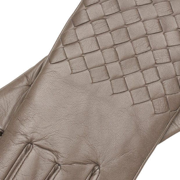 Trani Light Grey Leather Gloves