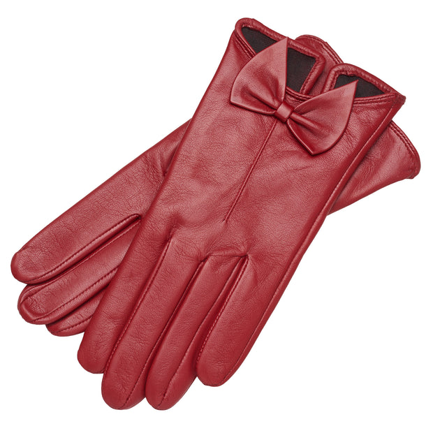 Avellino Dark Red Leather Gloves