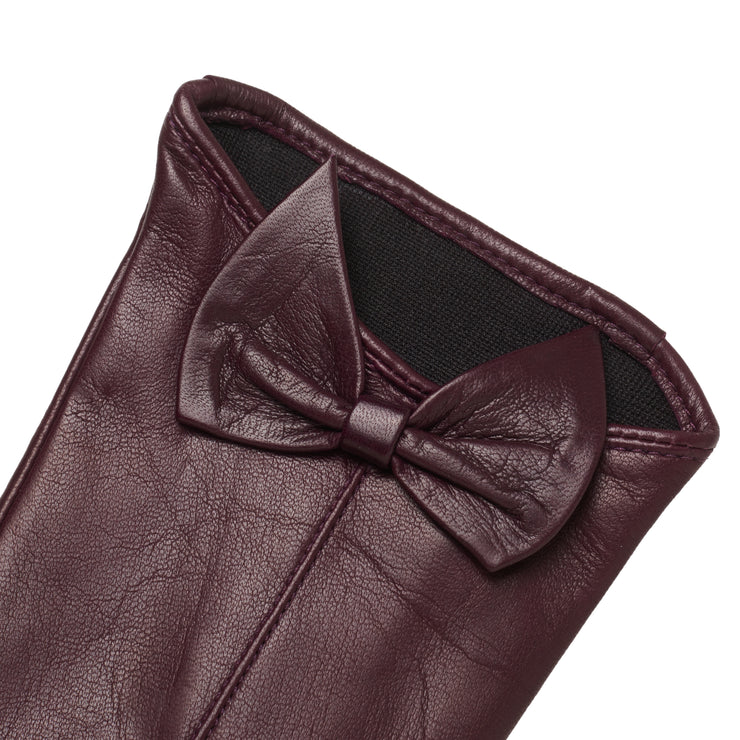 Avellino Aubergine Leather Gloves