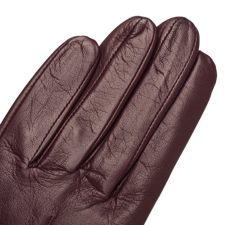 Avellino Aubergine Leather Gloves