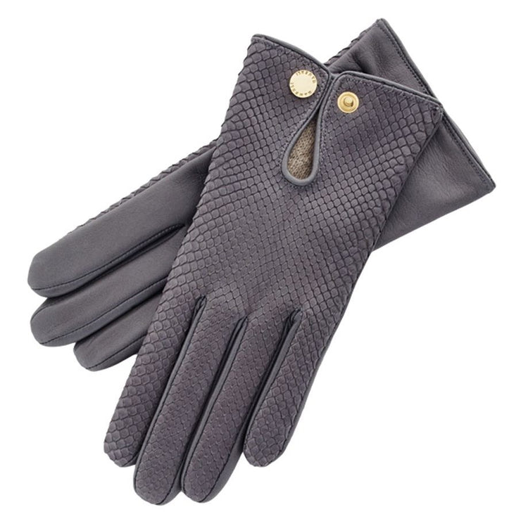 Audrey Python Gris Leather Gloves