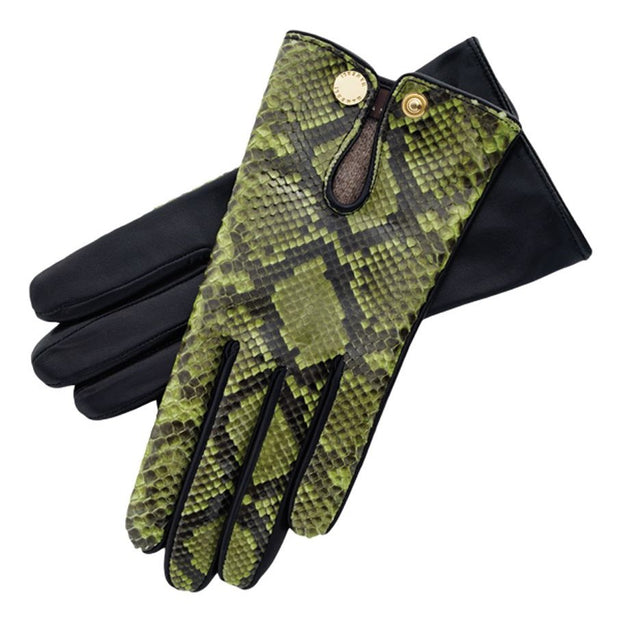 Audrey Python Neon leather gloves